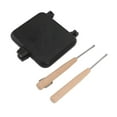 thumbnail image 2 of Sandwich Cooking Pan, Multifunction Screwed Connection Aluminum Alloy Double Sided Sandwich Pan Heat Polymerizing Bottom Detachable  for Coffee Shops for Home, 2 of 7