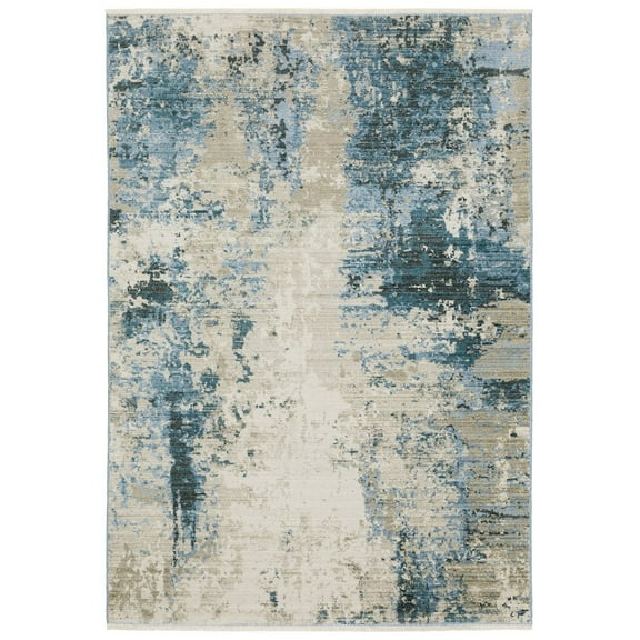 Oriental Weavers Bauer Area Rug 041L2 Casual Blue Classic 9'10" X 12'10" Rectangle