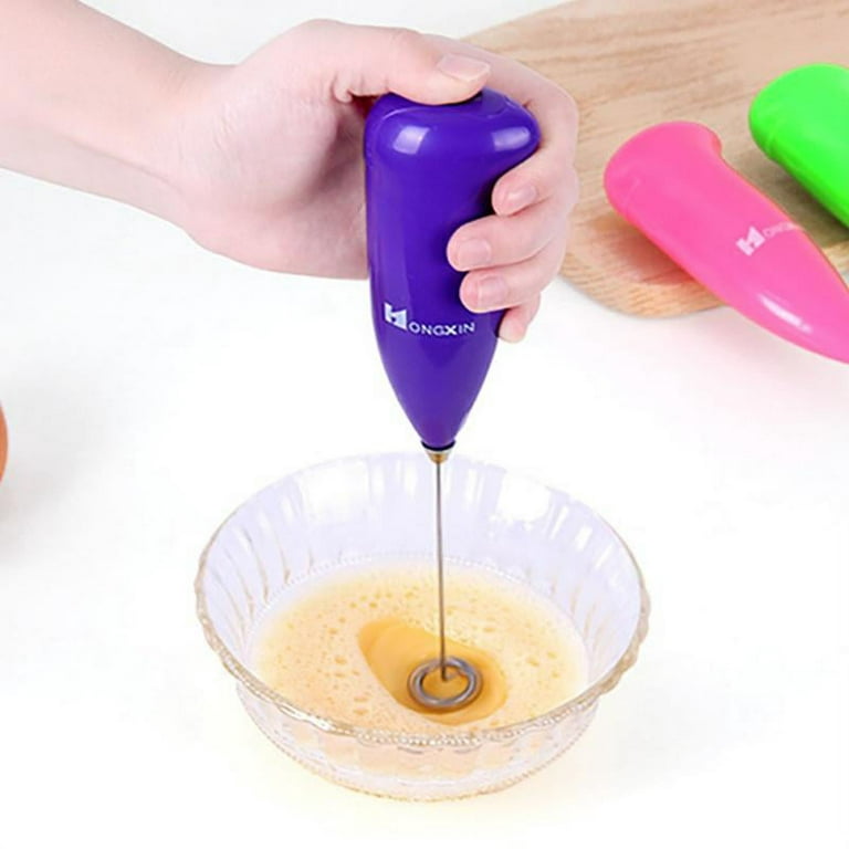 OSBYDddq Wisk Milk Drink Coffee Whisk Mixer Electric Egg Beater Frother  Foamer Mini Handle Stirrer Practical Kitchen Cooking Tool (Color : Purple)