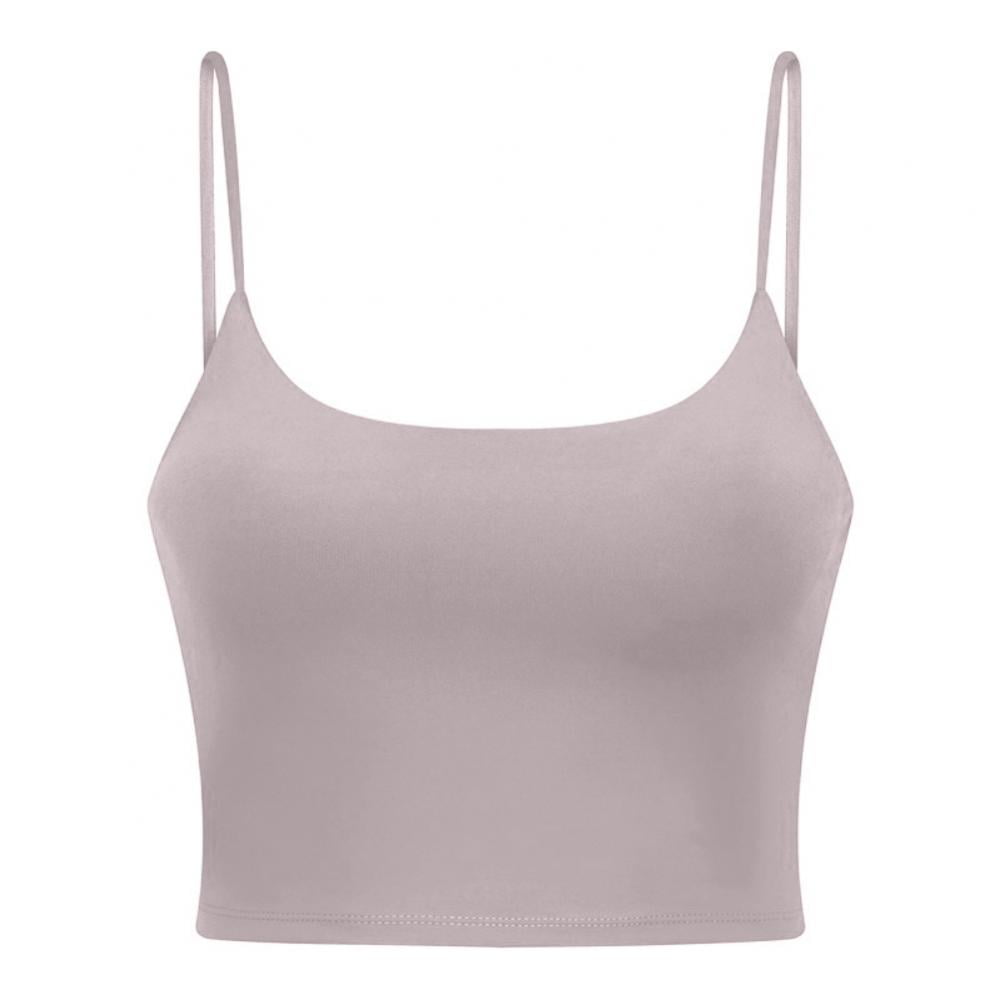 Women's Longline Sports Bras Padded Wirefree Crop Tank Top Yoga Cami with  Built-in Bra 