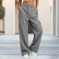 thumbnail image 2 of HomeDM Wide Leg Sweatpants for Women Baggy Casual Athletic Jogger Gray Lounge Pants for Running Workout Size L, 2 of 8