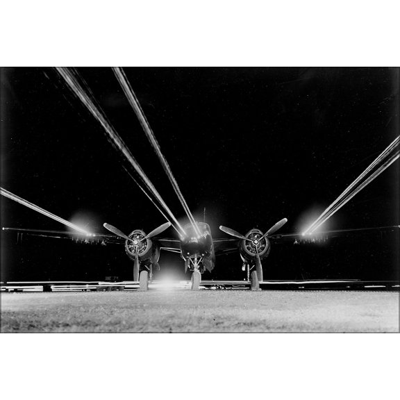 24"x36" Gallery Poster, Douglas B-26B Invader b-26 machine gun test 1952 korean war
