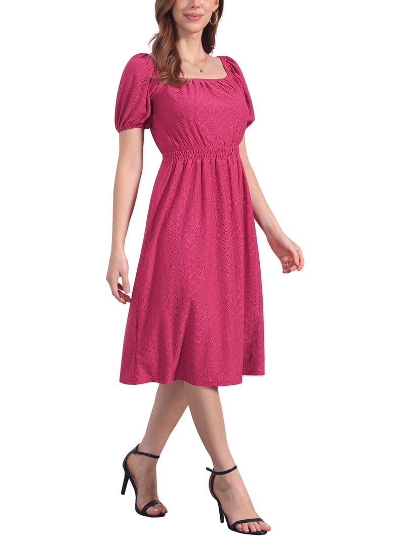knee length dresses for ladies Flutter Sleeve Faux Wrap Midi Dress L / Mocha main image 0