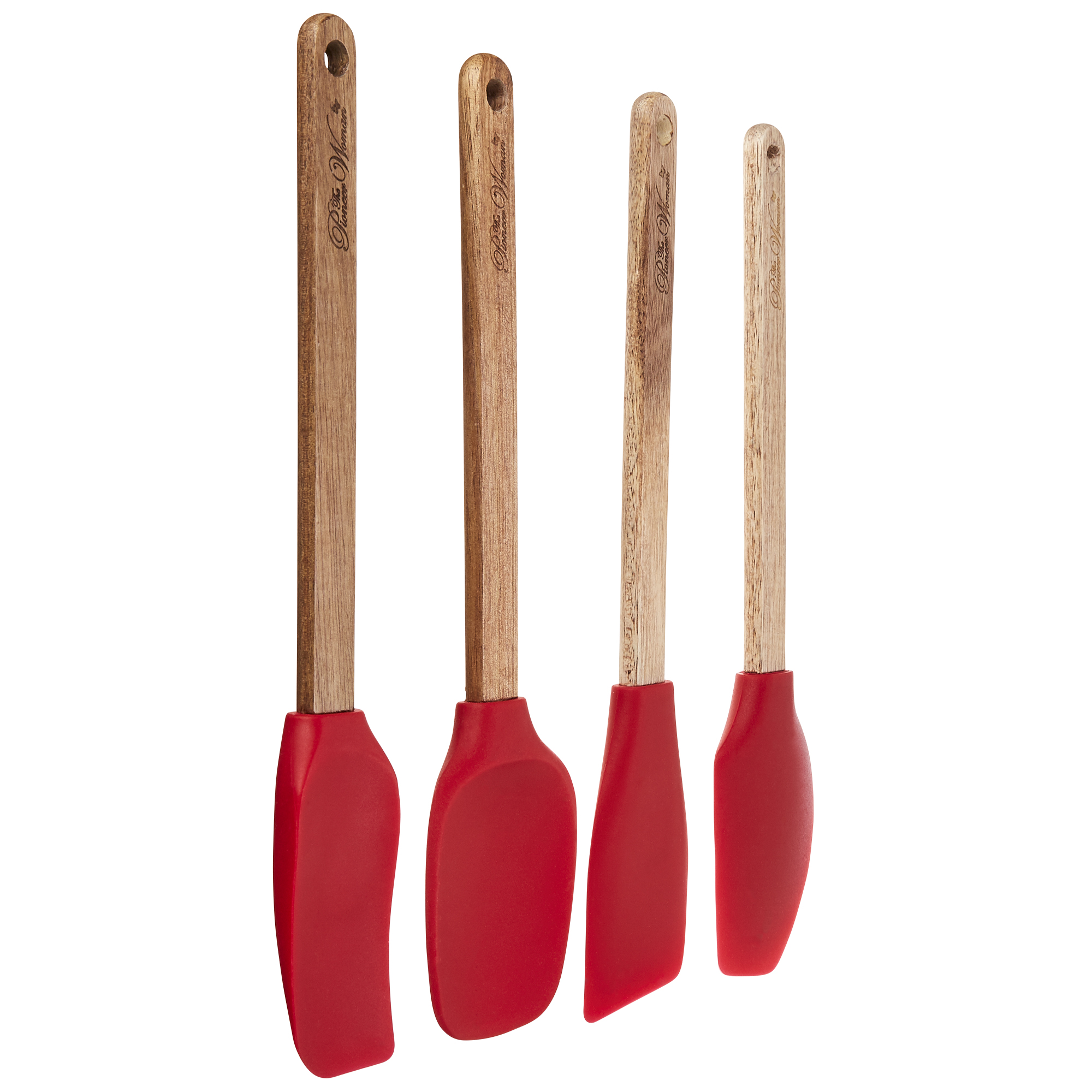The Pioneer Woman 4-Piece Silicone Spatula Set with Acacia Wood Handles, Assorted Colors - image 2 of 12
