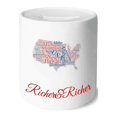 thumbnail image 1 of USA America Map City Wordcloud Rich and Rich Bank Saving Box Coin, 1 of 1