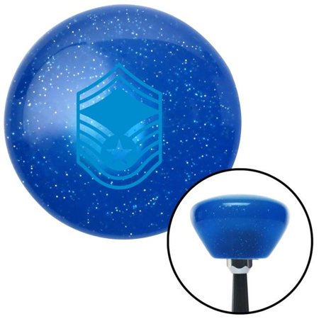 American Shifter Blue Senior Master Sergeant Blue Retro Metal Flake Shift Knob with M16 x 1.5 Insert