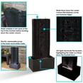 thumbnail image 2 of Sunnydaze 31"H Electric Polyresin Rippling Tower Column Outdoor Water Fountain with Lights, 2 of 6