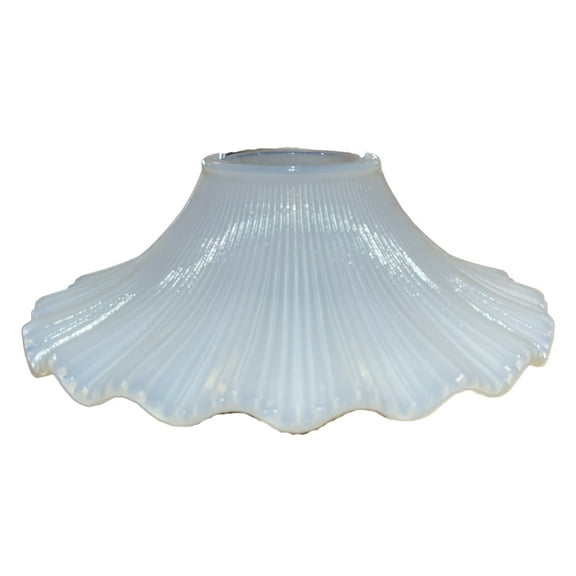 B&P Lamp® 7 1/4" Opal Glass Petticoat Shade To Slip Onto Lamp Chimney