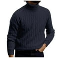 thumbnail image 2 of JTieacloth Mens Sweater Vest Male Retro Flower High Neck Knitted Base Sweater(Blue), 2 of 4
