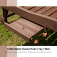 thumbnail image 4 of Outsunny Wooden Outdoor Lounge Chair, Adjustable Patio Outdoor Chaise Recliner Garden Furniture, Tanning Chair with Pull-out Tray and 2 Wheels, Brown, 4 of 10