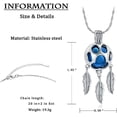 thumbnail image 5 of Hollow Dream Catcher Pet Cremation Jewelry Dreamcatcher Cremation Jewelry for Ashes Stainless Steel Paw Print Urn Locket Pendant Memorial Urn Necklace for Women for Loved Ones Keepsake Gift, 5 of 7