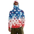 thumbnail image 7 of SEANATIVE Men's Fishing Hoodie UV Protection Hooded Top USA Flag Theme Long Sleeve Sun Block Top with Mesh Mask Fishing Clothes Patriotic Sun Shirt for Men, XL, Star Red White Blue, 7 of 7
