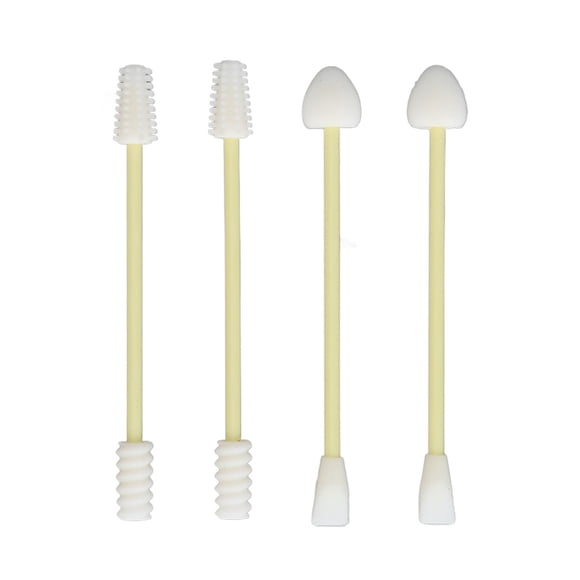 Hisopos De Algodón, Bastoncillos De Algodón De Silicona Portátiles Reutilizables Amarillos 4 Piezas De Doble Punta Para Limpieza De Teclado Para El Cuidado Del Bebé