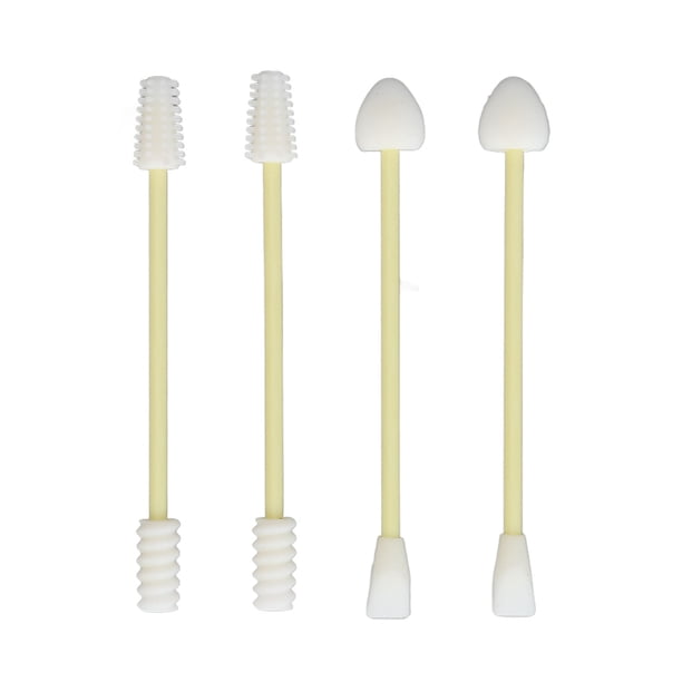 Hisopos De Algodón, Bastoncillos De Algodón De Silicona Portátiles Reutilizables Amarillos 4 Piezas De Doble Punta Para Limpieza De Teclado Para El Cuidado Del Bebé