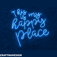 thumbnail image 2 of Craftnamesign This Is My Happy Place Neon Sign, Dorm Wall Art, Shop Store Wall Decor, 2 of 5