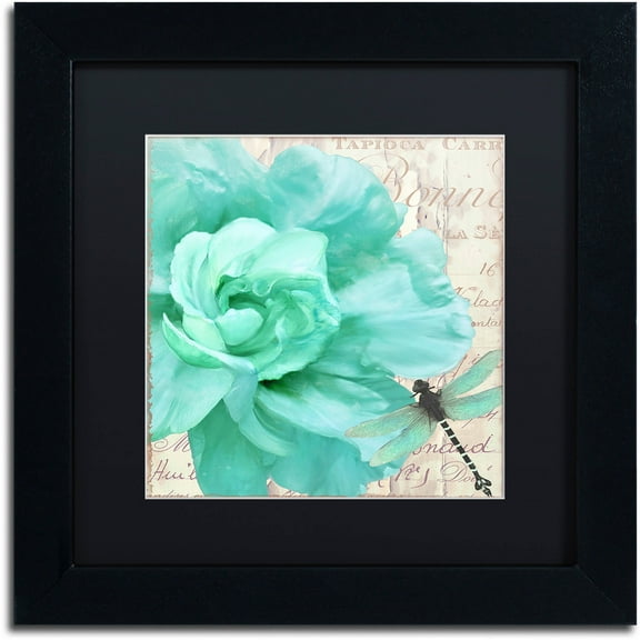 Trademark Fine Art "Petals Impasto III" Canvas Art by Color Bakery Black Matte, Black Frame