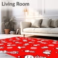 thumbnail image 2 of ODIKA 6'x9' Machine Washable Non-Slip Area Rug, Winter Prehistoric Animal Stitching Project with Printed Canvas Guide Setup High Traffic Rug with Pad, Red, 744890, 2 of 8