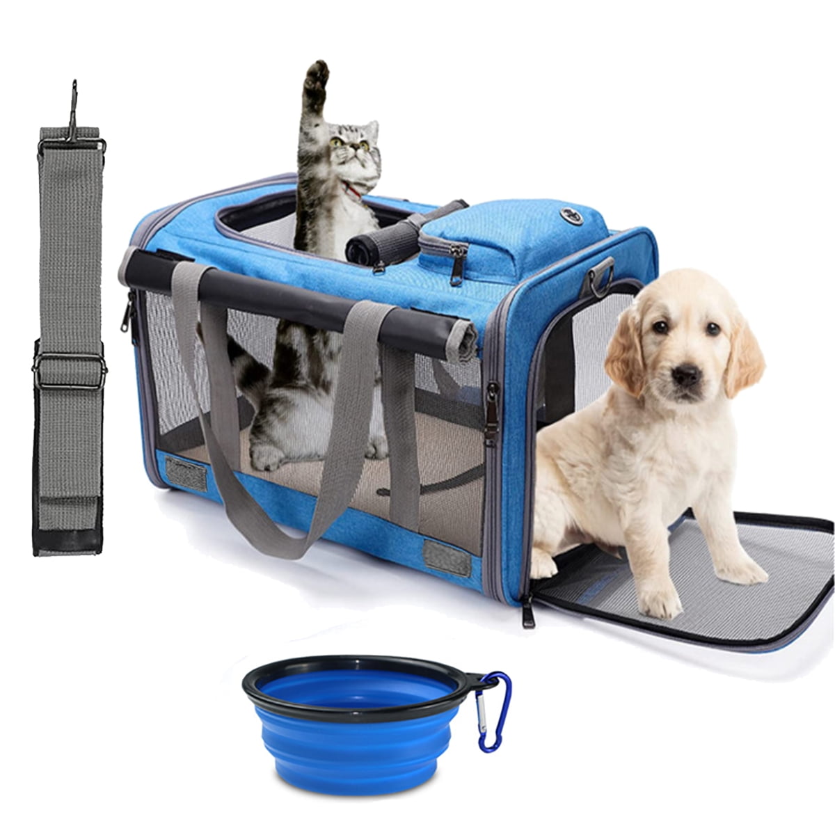 Large Pet Cat Carrier Large for Cats Dog up to 20lbs SoftSided Cat