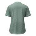 thumbnail image 5 of B91xZ T-Shirts pour Femmes Imprimé Mi-Longueur Manches Courtes Col Rond Hauts Décontractés T-Shirt, Vert S, 5 of 5