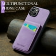 thumbnail image 3 of Allytechgroup Retro Wallet Case for Apple iPhone 13, RFID Blocking Cards Holder Kickstand Bumper Shockproof Anti-Scratch Premium PU Leather TPU Back Cover for Women Men, Purple, 3 of 8