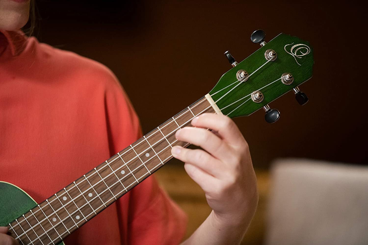 Ortega Earth Series RUFOREST Transparent Green Concert Size Okoume Wood Ukulele