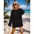 thumbnail image 4 of Swimsuit Cover Up for Women Beach Dress Bathing Suit Coverup Long Sleeve Crochet Hollow Out Coverup Alsol Lamesa, 4 of 6