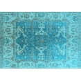 thumbnail image 1 of Ahgly Company Indoor Rectangle Oriental Light Blue Industrial Area Rugs, 2' x 5', 1 of 4
