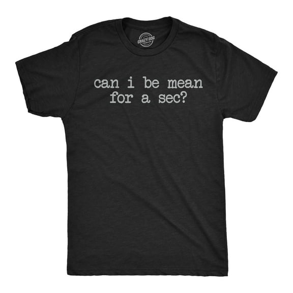 Mens Funny T Shirts Can I Be Mean for A Sec Sarcastic Graphic Novelty Tee for Men Graphic Tees