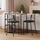 thumbnail image 3 of Juego de Mesa y 2 Sillas para Comedor - Estilo Industrial con Estantes de Almacenamiento, Asientos Tapizados en PU y Estructura de Acero Negro - Color Gris Madera, 3 of 8