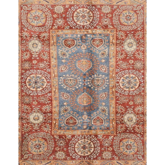 Ahgly Company Indoor Rectangle Abstract Brown Oriental Area Rugs, 7' x 9'