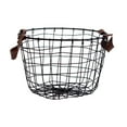 thumbnail image 3 of Cesta de alambre con asas, cesta de ropa, cesta de alambre de hierro, cesta de lavandería para mantas, granja, ropa sucia, sala de manualidades, dormi 26 cm x 18 cm, 3 of 8