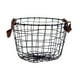 thumbnail image 3 of Cesta de alambre de metal con asas, cesta de almacenamiento multiusos para mantas y juguetes de dormitorio. 26 cm x 18 cm, 3 of 9