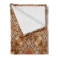 thumbnail image 2 of Marine Soft Flannel Fleece Throw Blanket, Marine Shell Objects Tie Dye Effect Motif with Spiral Smeared Wavy Tones Print, Cozy Plush for Indoor and Outdoor Use, 70" x 90", Brown Orange, by Ambesonne, 2 of 5