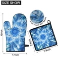 thumbnail image 6 of Blue Burst Pattern Kitchen Oven Mitt and Pot Holder Sets 2 Pcs for Baking, Cooking and Grilling, Heat Resistant Up To 392 °F, 6 of 7