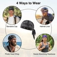 thumbnail image 7 of 1Pack Paisley Cooling Headscarf Cap Set Bandana Beanie, Breathable, Adjustable Straps (White), 7 of 7