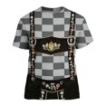 thumbnail image 2 of Men's 3D Printed Oktoberfest Lederhosen T Shirt Bavarian Beer Festival Casual Short Sleeve Costume Tee, 2 of 4