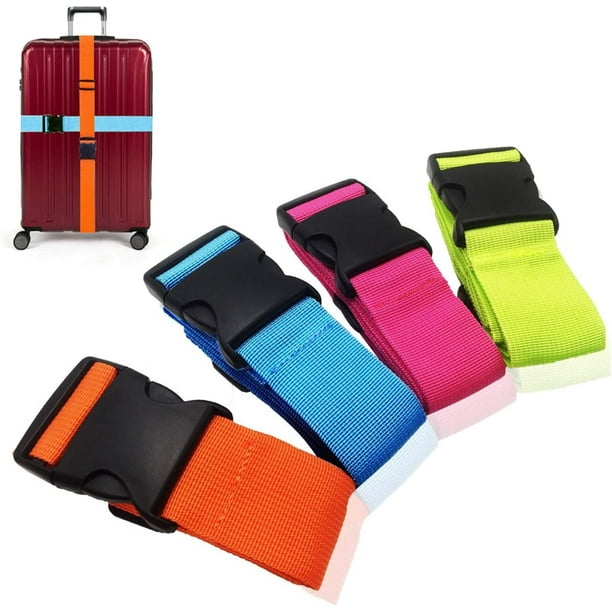 SHAR Luggage Strap(4 Multi-Colour) Suitcase Strap Luggage Strap Adjustable  Suitcase Straps with Buckle Closure 