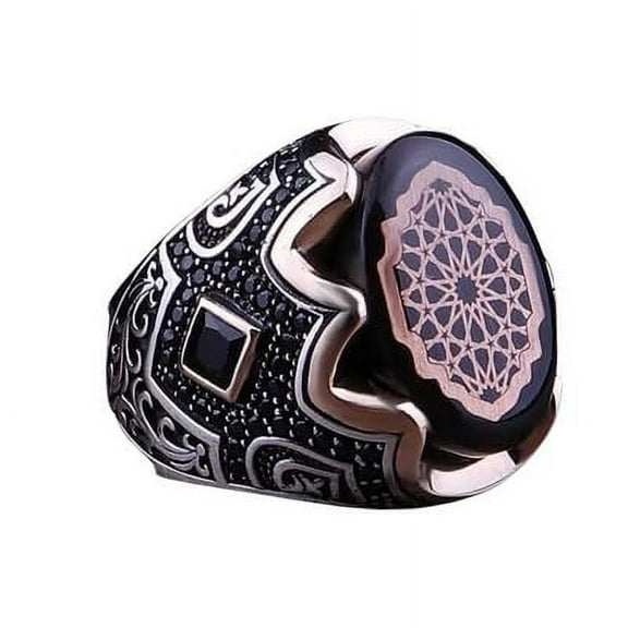 Roarsilver Seal of Solomon-Star of David Ring-Handmade Mens Ring-Agate Stone Ring-Signet Ring Mens-Jewelry Gift For Mens-Silver Rings for Men-Agate Wedding Ring | 5