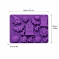 thumbnail image 2 of XHKUYI Halloween Silicone Candy Molds 7.8 inches, 16 Cavity Bat Pumpkin Tombstone Spider Bone Food Grade Silicone Mold, for Chocolate, Candy, Soap, Cake Decoration, Halloween Baking Supplies, 2 of 9