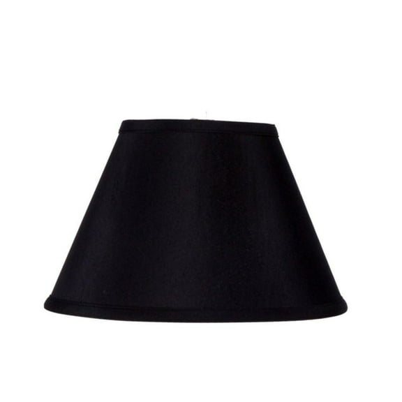 Black Silk 12 Inch Empire Lampshade with Washer Fitter with Matching Harp and Finial