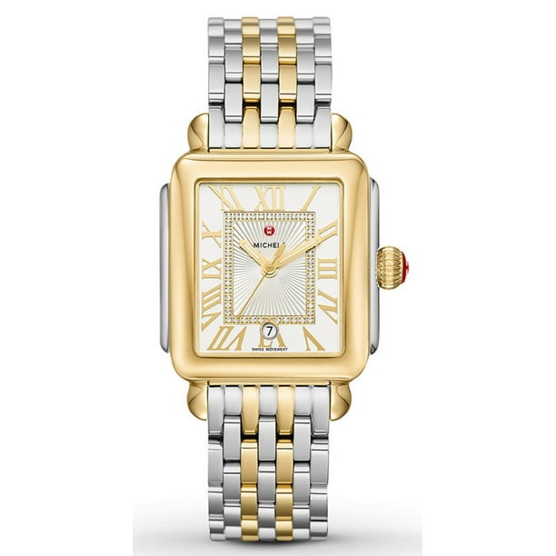 MICHELE Michele Women's Deco Madison Diamond TwoToned 33mm Watch