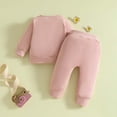 thumbnail image 5 of Gubotare Girls Pant Sets Toddler Baby Girl Fall Winter Clothes Long Sleeve Pullover Sweatshirts Stripe Pants 12 18 Months (Pink,12-18 Months), 5 of 6