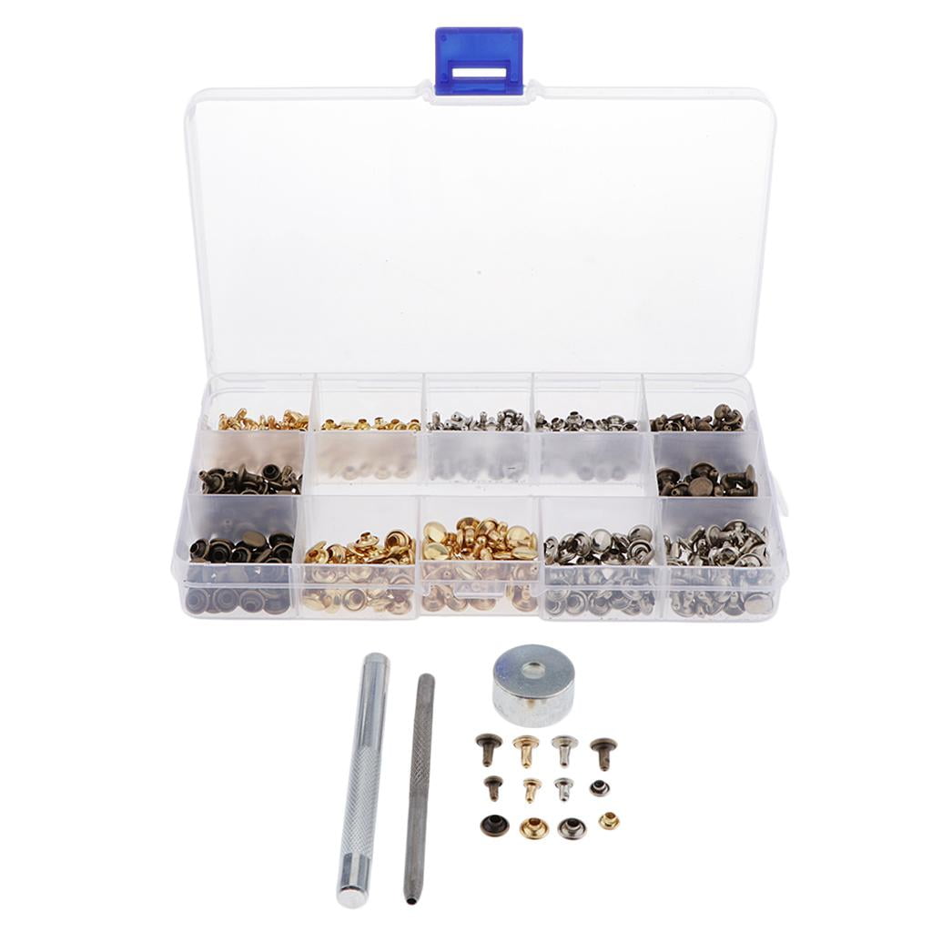 120/240Pcs Leather Snap Fasteners Kit Metal 12.5mm Button Snaps Press Studs
