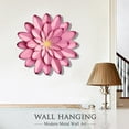 thumbnail image 3 of Metal Flowers Wall Decor Indoor Outdoor Metal Wall Art for Farmhouse Home Living Room Bedroom Bathroom Garden Decor – 12 Inch - Pink, 3 of 14