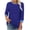 Blue, variant on Staron Women's Casual Tops 3/4 Sleeve Round Neck Blouse Loose Comfy Fashion Solid Color Basic Tee Shirt, Army Green M