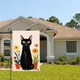 thumbnail image 2 of Amhnf Black Cat With Flowers Garden Flag For Home Outdoor Garden Yard Decor 12x18 inch, 2 of 5