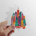 thumbnail image 1 of Usa America hermoso castillo luz hito arquitectura ilustración patron Calcomanías solares de vinilo, 1 of 3