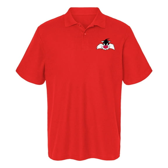 Looney Tunes Sylvester Cotton Polo Shirt, Red, 2X-Large