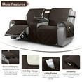 thumbnail image 4 of TAOCOCO Loveseat Recliner Cover with Center Console, Reversible Recliner Slipcover for 2-Seater Reclining Sofa W/ Cup Holder, Chocolate, 4 of 10