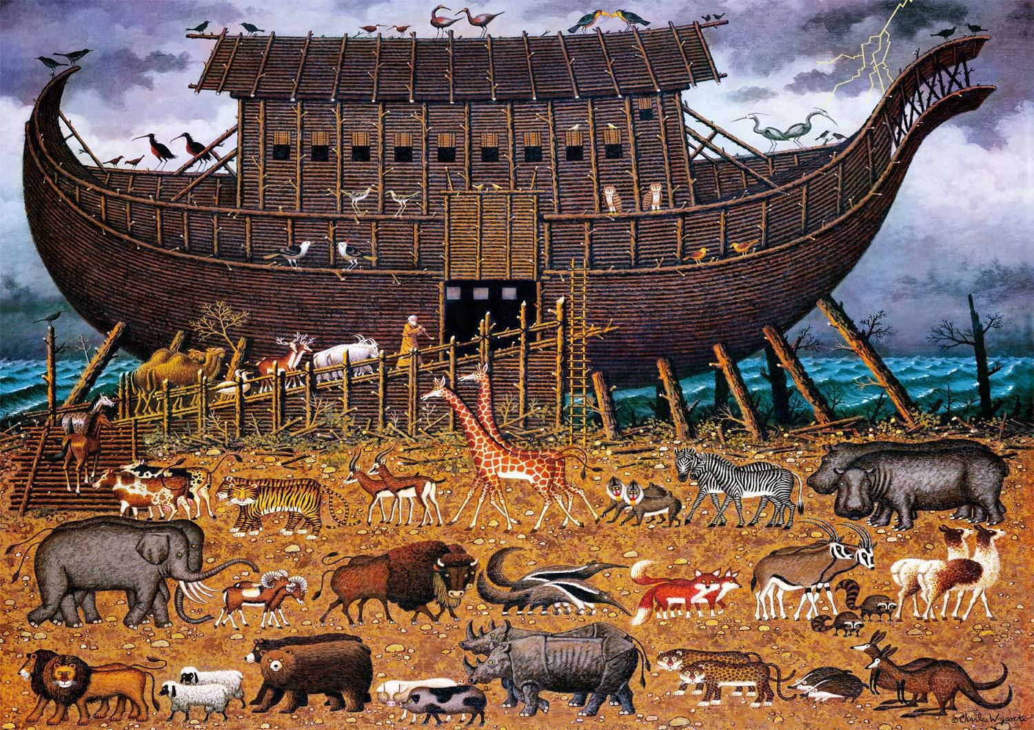 Buffalo Games - Charles Wysocki - Noah and Friends - 300 Piece Jigsaw Puzzle